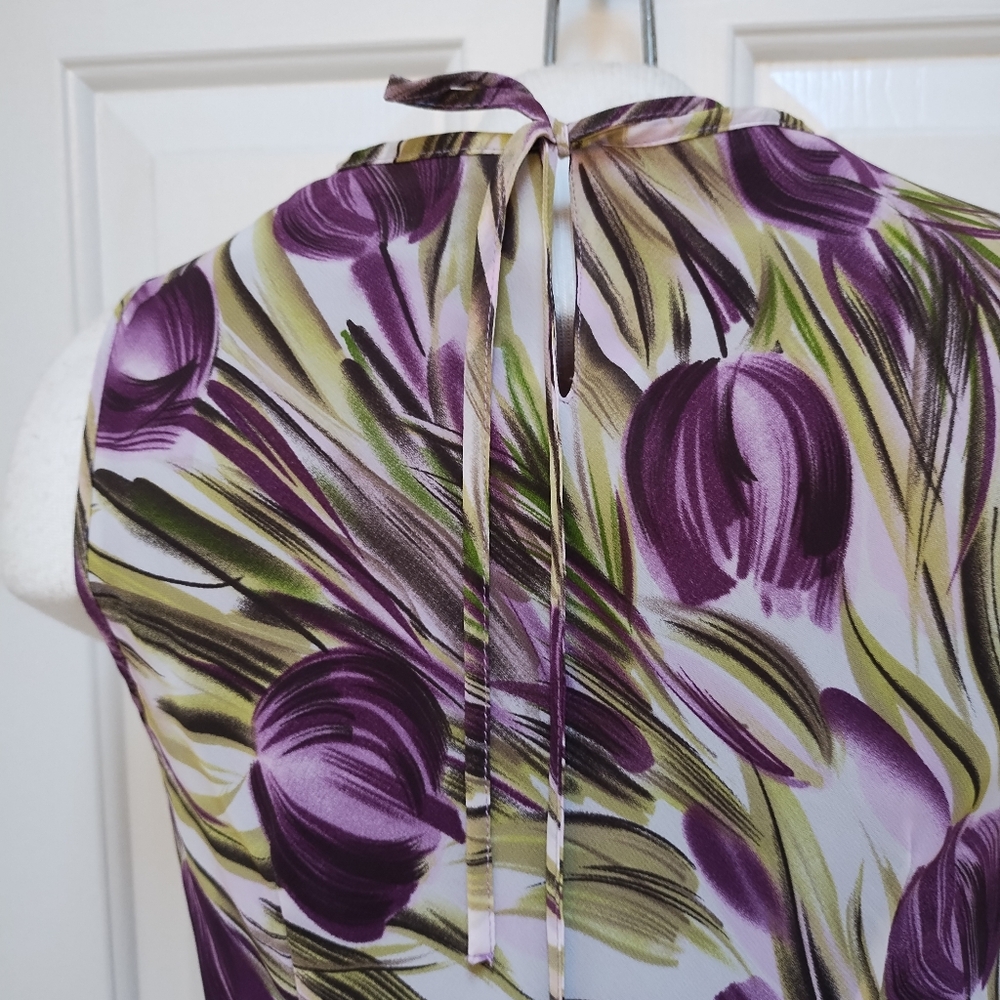 Ann Taylor Floral Purple and Green Dress - Picture 5 of 7